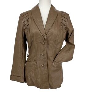 Vintage Avanti Genuine Leather Jacket Brown Ghained Cowhide 10‎
